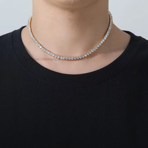 4Mm Three-claw Single-row Zircon <b>Chain</b>, Single-row 3-fork Claw <b>Chain</b> Tennis Bracelet Tanjing Fashion Lijing Necklace - Product Image 3