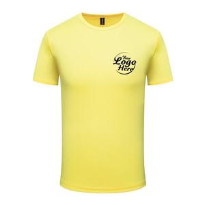 Camiseta de manga corta de algodón 100% para hombre, personalizable, Color caramelo, secado rápido, absorción de sudor, cuello en blanco de gran tamaño impreso - Product Image 5