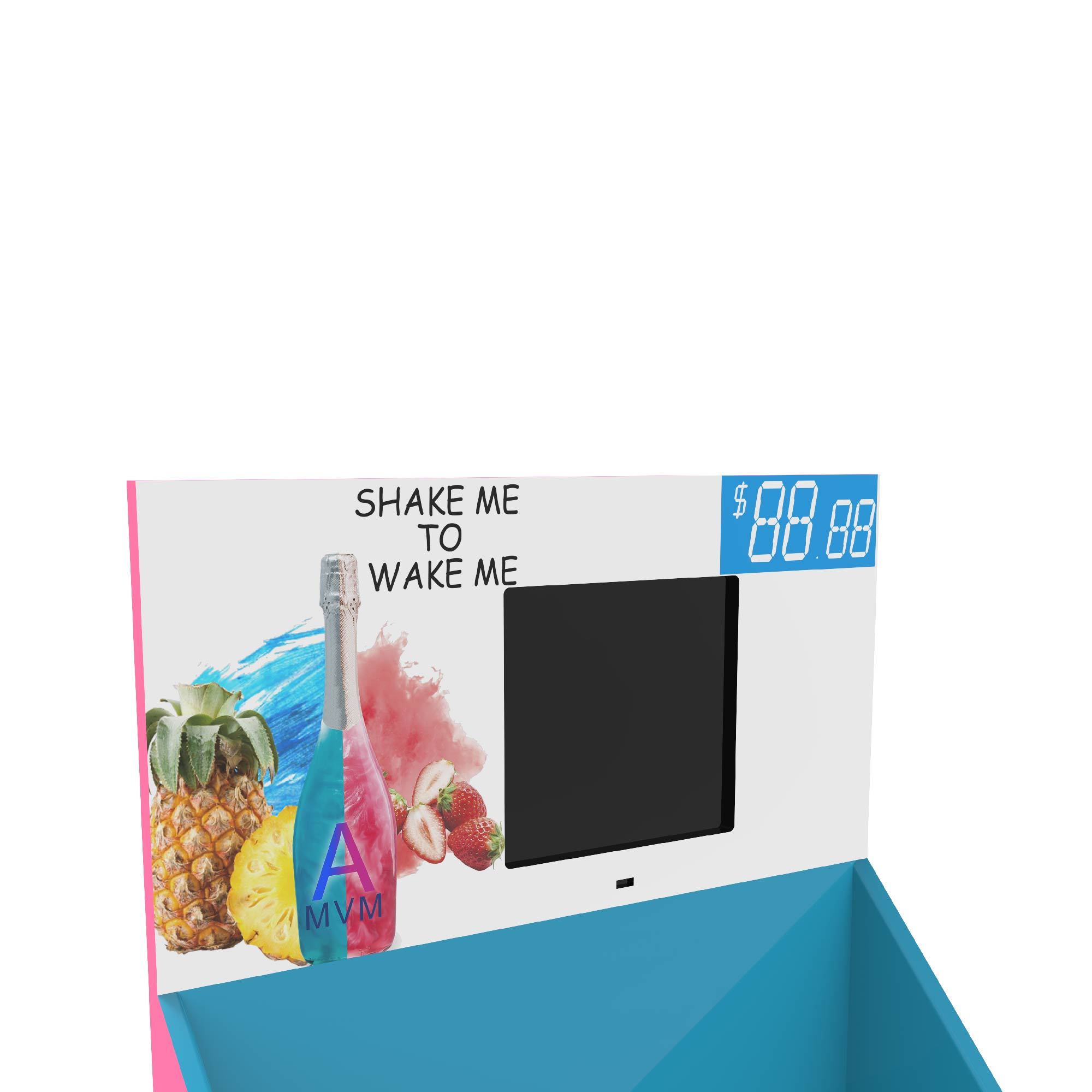 Apache Supermarket Tabletop Cardboard Display Rack with LCD Screen for Beverages Made From Durable Paperboard — view 3