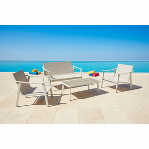 Modern Two Seat <b>Outdoor</b> Aluminum Set with Waterproof Cushions and PE <b>Rattan</b> - Product Image 2