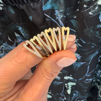 Milskye Damen Klassischer Schmuck 18k Vergoldete 925 Silber Herz Zirkon-Besetzte Ringe für Frauen