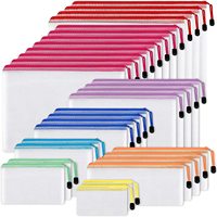 Pochette à fermeture éclair en plastique A4 pour documents, sacs imperméables à fermeture éclair pour fournitures scolaires et de bureau, pochette en PVC