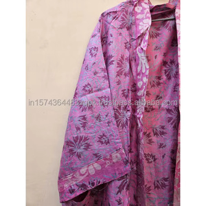 Handmade Vintage <b>Japanese</b> 100% Silk Kimono Robe Women Bohemian Floral Long Hand Embroidery Elastic Waist Luxury Loungewear - Product Image 4