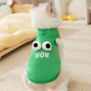 Outono Inverno Gato Camisola Bonito Gato Sem Pelos Trela Do Cão Estilo Clássico Pet Roupas Feitas de Algodão Big-Eyed Adorável - Product Image 1