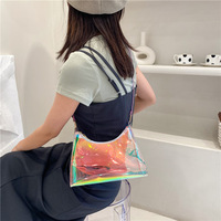 Sac à main holographique irisé pour femmes, sacoche à bandoulière de couleur métallique, laminé, nouvelle mode été