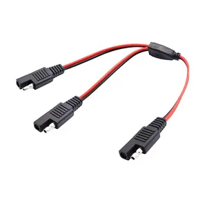 SAE Connector Male to Female Plug Extension Cable Adapter Cord Quick Disconnect Release Wire Harness with Solar Battery