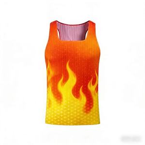 Débardeur de course à pied OEM DOM en polyester respirant et écologique, entièrement imprimé par sublimation, sans manches, pour marathon - Product Image 2