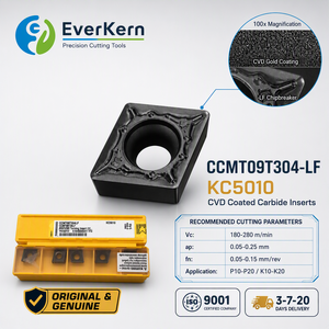 Inserto de Carburo CCMT09T304-LF KC5010 para Mandrinado Interno, Herramienta de Torneado CNC de Precisión, Proveedor Mayorista - Product Image 1