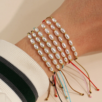 Go2boho Nouvelles Femmes Imitation Perle Bijoux Faits à la Main Cordon Multicolore Plaqué Or 18K Cuivre Perlé Bracelet Cadeau Fête de l'Amitié