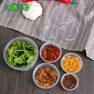 1oz 2oz 3oz 4oz 8.5oz 10oz PP pet petit récipient transparent jetable en plastique pour aliments de Restaurant récipient à Sauce avec couvercle