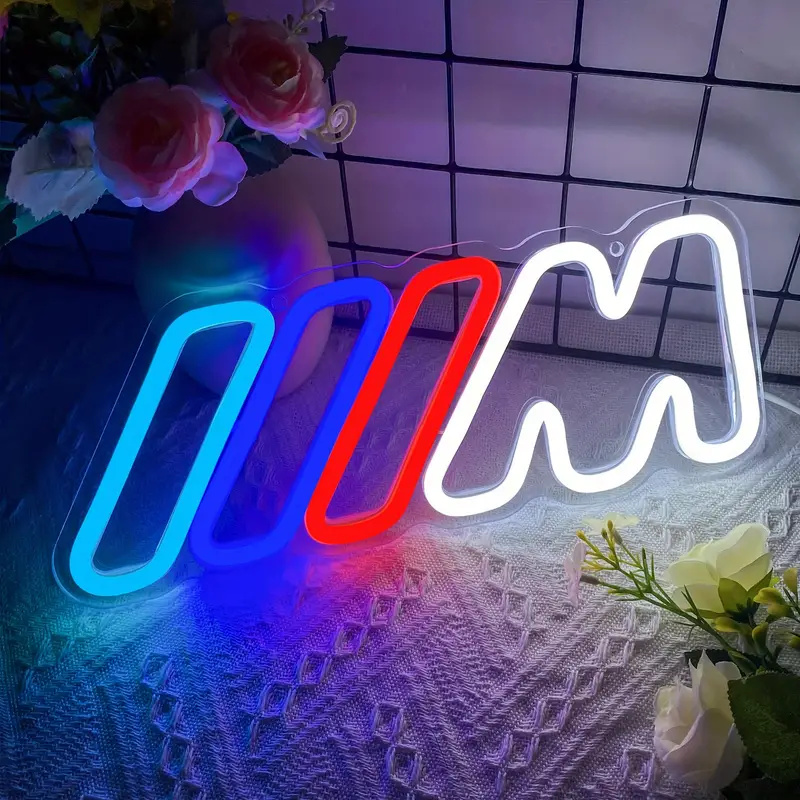 Customizable M Logo Neon Sign - Small LED 5V USB Neon Light for
