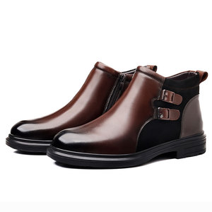 Soldes d'automne et d'hiver : Bottes montantes classiques en cuir confortables pour hommes, style habillé - Product Image 1