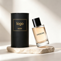Flacon pulvérisateur de parfum en verre transparent haut de gamme, base épaisse, logo personnalisé, atomiseur vide avec boîte cadeau pour emballage de parfum