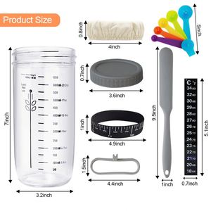 New Glass Wide Mouth Sourdough Starter Jar <b>Kit</b> Sourdough Starter <b>Kit</b> With Date Marked Feeding Band, Thermometer for Bread Baking - Product Image 2