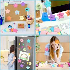 6pcs Self-Adhesive Colorful Star Heart Shaped <b>Sticky</b> <b>Notes</b> Must-Have Office & Study Supplies for Back to School - Product Image 4