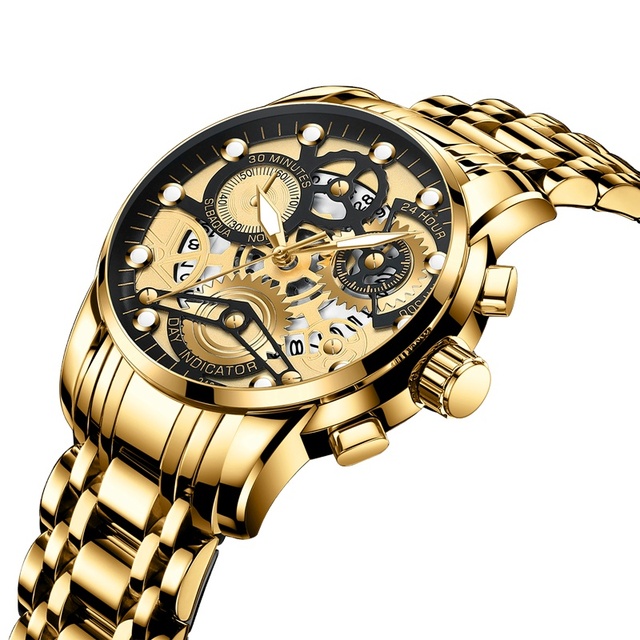 VA VA VOOM 2451 New Men's Watch Imported Quartz Movement Exquisite Hollow Dial Calendar Waterproof Fashion Men's Sports Watches