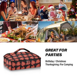 Calentador de Comida Térmico Portátil Hawaii Anthurium, Recipiente Aislado de Aluminio con Impresión Personalizada para Fiestas y Reuniones, con Asa - Product Image 6