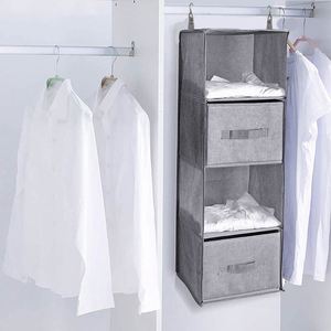 Hanging Closet Organizers and Storage Collapsible Hanging Closet Shelves for RV Wardrobe Camp Hanging Organizer for <b>Shoes</b> Toys - Product Image 2