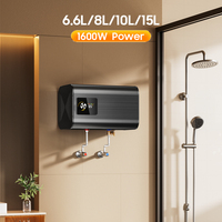 Nouveau chauffe-eau électrique à accumulation carré en plastique 6L/8L/10L/15L pour salle de bain domestique et douche