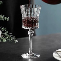 Verres à vin rouge en cristal taillé diamant de style français haut de gamme, verres à pied luxueux, modernes et minimalistes, verrerie de 401-500 ml