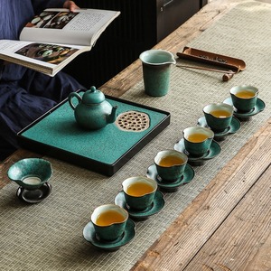 Théière japonaise rétro en céramique cuite à haute température, couleur vert turquoise - Product Image 6