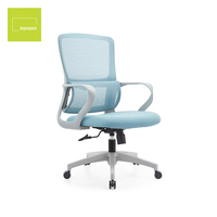 Chaise de bureau ergonomique avec accoudoirs fixes, dossier en maille, pour salle de réunion, ordinateur et personnel de bureau, avec soutien lombaire