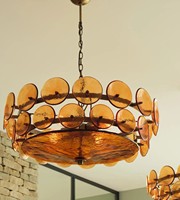 Lustre en verre fait main, luminaires suspendus, lampes de luxe pour villa, décoration, éclairage