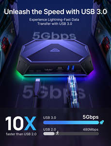 Accessoires JSAUX Black 8 en 1 RGB pour Steam Deck, station d'accueil pour console de jeu Steam Deck - Product Image 6