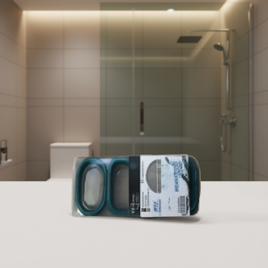 Homeera Shower Curtain Hooks 4x2x15.5cm Dark Green PS Durable Modern Minimalist Design Bathroom Accessories - Product Image 2