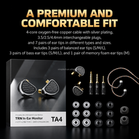 Écouteurs modulaires interchangeables TRN TA4 2,5 mm 3,5 mm 4,4 mm avec prise audio équilibrée, casque filaire pour amplificateur de bureau HiFi DAC
