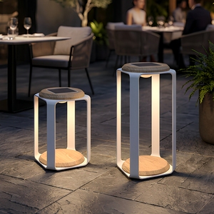 Sigarten IP65 Wasserdichte Weiße Aluminium Solar-<span class=keywords><strong>LED</strong></span>-Bodenlaterne für Pergola, Garten und Spa im Freien - Product Image 1