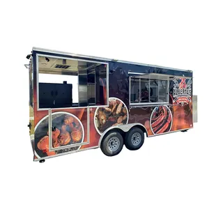 Remorque de rue mobile Kiosque de vente de crème glacée Snack Hot Dog Cart Hamburger Truck