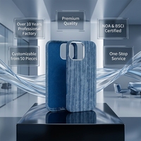 Étui de téléphone en tissu denim avec strass - Cadre d'appareil photo en métal brillant Doublure douce Antichoc Protection complète pour iPhone 12 13 14 PRO MAX