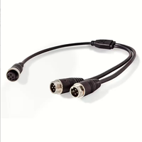 Connecteur rapide GX12 en Y à 4 broches, un mâle vers deux femelles, faisceau de câbles PVC, câble vidéo, prise aviation, capteur d'ordinateur