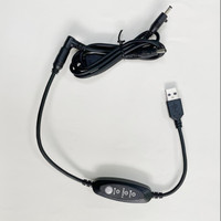 Kabel USB Satu Kabel Menghubungkan Dua Kipas 5V Kabel Saklar Tiga Tingkat Suhu Dapat Disesuaikan Kabel Kipas Pendingin