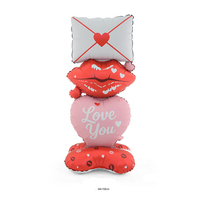 Ballons en aluminium Saint-Valentin Cœur Bague Rose Lèvres Ours pour Fête de la Saint-Valentin Anniversaire de Mariage Demande en Mariage