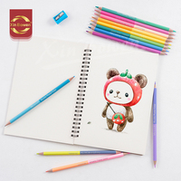 Xin Bowen Crayons de couleur à double extrémité Ensemble de papeterie personnalisé pour enfants pour l'école 24 pièces Crayons pour enfants Cadeau avec CE/MSDS