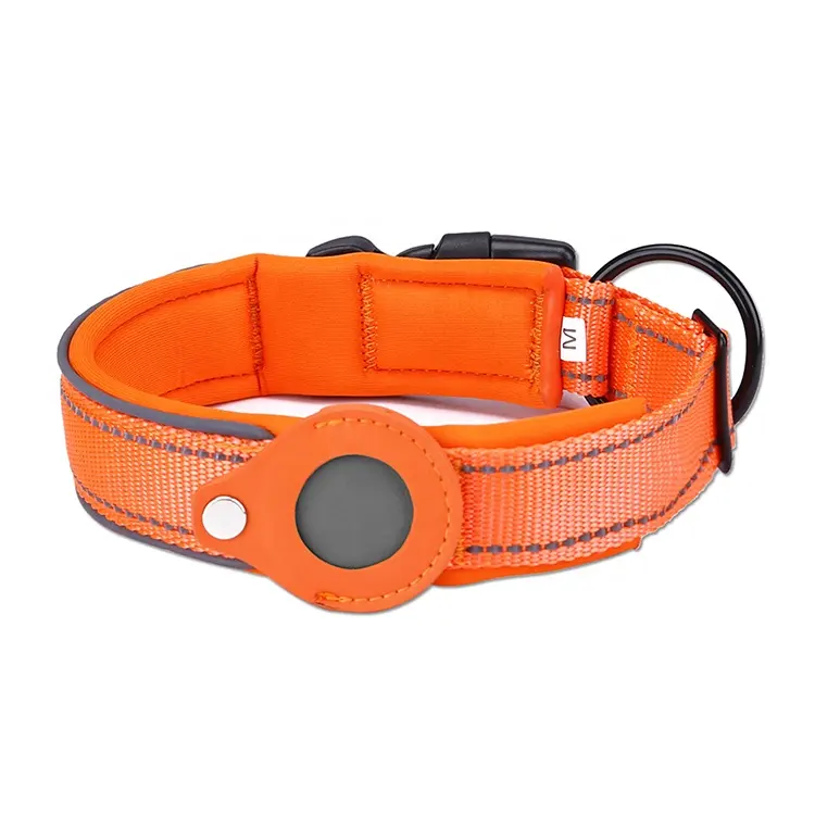 High Quality Adjustable Handmade Pet Collar Air Tag Dog Collar With GPS Tracking Leather Dog Collar