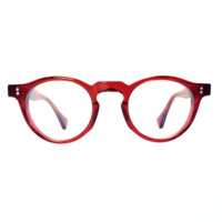 Gafas de Diseño de Alta Calidad, Color Rojo, Hechas a Mano, Montura Óptica de Acetato, Gafas de Acetato Vintage, Unisex para Hombre y Mujer