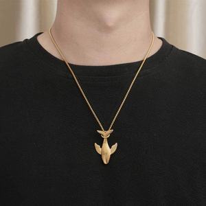 Collier en gros « Atlantique Nord » avec pendentif baleine plaqué or 18 carats, bijoux fantaisie en acier inoxydable - Product Image 3