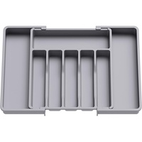 Plateau organisateur de tiroir en argenterie extensible en plastique réglable pour le stockage de cuillères fourchettes couteaux et vaisselle de cuisine