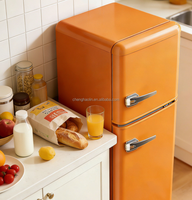 Réfrigérateur compact rétro de style vintage coloré 169L à 2 portes pour appartements studio