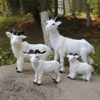 Estatua de Oveja de Peluche de Lujo Moderna para Interiores, Animal 3D de Piel Real para Decoración del Hogar, Jardín, Año Nuevo, Navidad, Eid Aladha