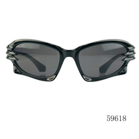 Lunettes de sport d'extérieur unisexes avec verres polarisés noirs Protection UV Cadre PC pour la course à pied Cyclisme Conduite Lunettes de soleil