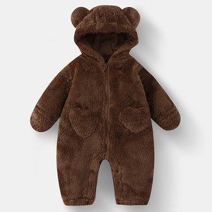 Mono de Felpa para Bebé al por Mayor de Fábrica/OEM, Mono con Capucha de Oso Cálido para Otoño e Invierno con Forro Polar, Diseño de Personajes, <span class=keywords><strong>Pijama</strong></span> Unisex - Product Image 6