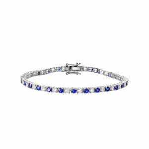 Pulsera de Silicona con Dijes de Tenis Unisex Personalizada, Moda 2024, Joyería de Fiesta con Zafiro, Venta al Por Mayor - Product Image 3