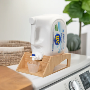 Lavanderia organizzazione di bambù <span class=keywords><strong>porta</strong></span> detersivo per bucato in legno dispensare il detersivo per bucato con vassoio - Product Image 3