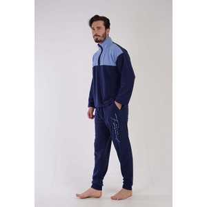 Conjunto de Pijama de Manga Larga con Hombros Descubiertos para Hombre, con Puños y Bolsillos, Cuello de Forro Polar, Ropa de Dormir para Hombre - Product Image 4
