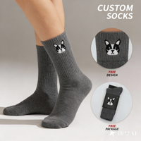 Chaussettes en coton doux personnalisées de bonne qualité, logo personnalisé, chaussettes de sport pour hommes et femmes