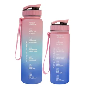 2024 Summer Hot Selling 1000ml Sport Bottle Cute Plastic Water Bottle with Straw Type Water Flowing Method